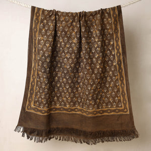 Brown - Akola Block Printed Pure Handloom Cotton Towel