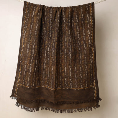 Brown - Akola Block Printed Pure Handloom Cotton Towel