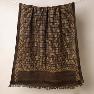 Brown - Akola Block Printed Pure Handloom Cotton Towel