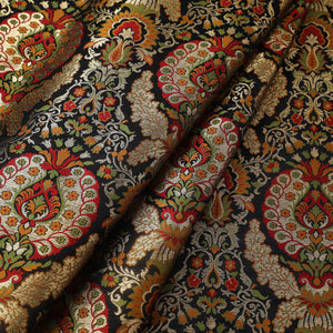 Black - Kimkhab Silk Zari Banarasi Brocade Fabric 13