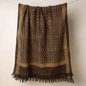 Brown - Akola Block Printed Pure Handloom Cotton Towel