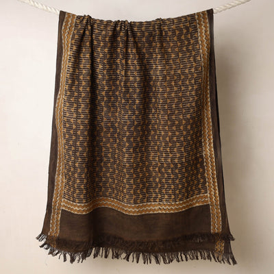 Brown - Akola Block Printed Pure Handloom Cotton Towel
