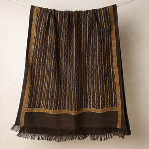 Brown - Akola Block Printed Pure Handloom Cotton Towel