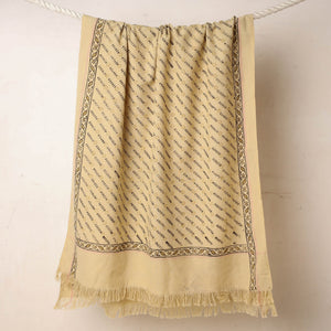 Beige - Akola Block Printed Pure Handloom Cotton Towel