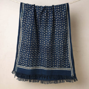 Blue - Akola Block Printed Pure Handloom Cotton Towel
