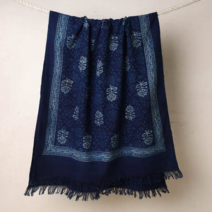 Blue - Akola Block Printed Pure Handloom Cotton Towel