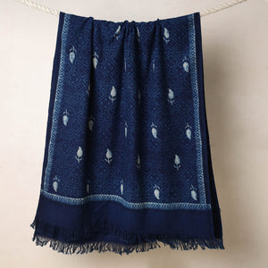Blue - Akola Block Printed Pure Handloom Cotton Towel