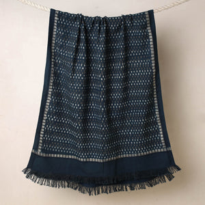 Blue - Akola Block Printed Pure Handloom Cotton Towel