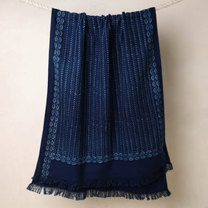 Blue - Akola Block Printed Pure Handloom Cotton Towel