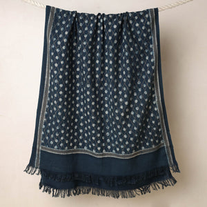 Blue - Akola Block Printed Pure Handloom Cotton Towel