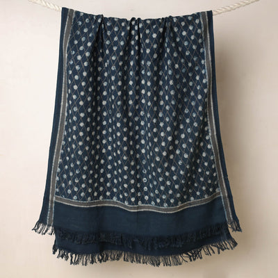 Blue - Akola Block Printed Pure Handloom Cotton Towel