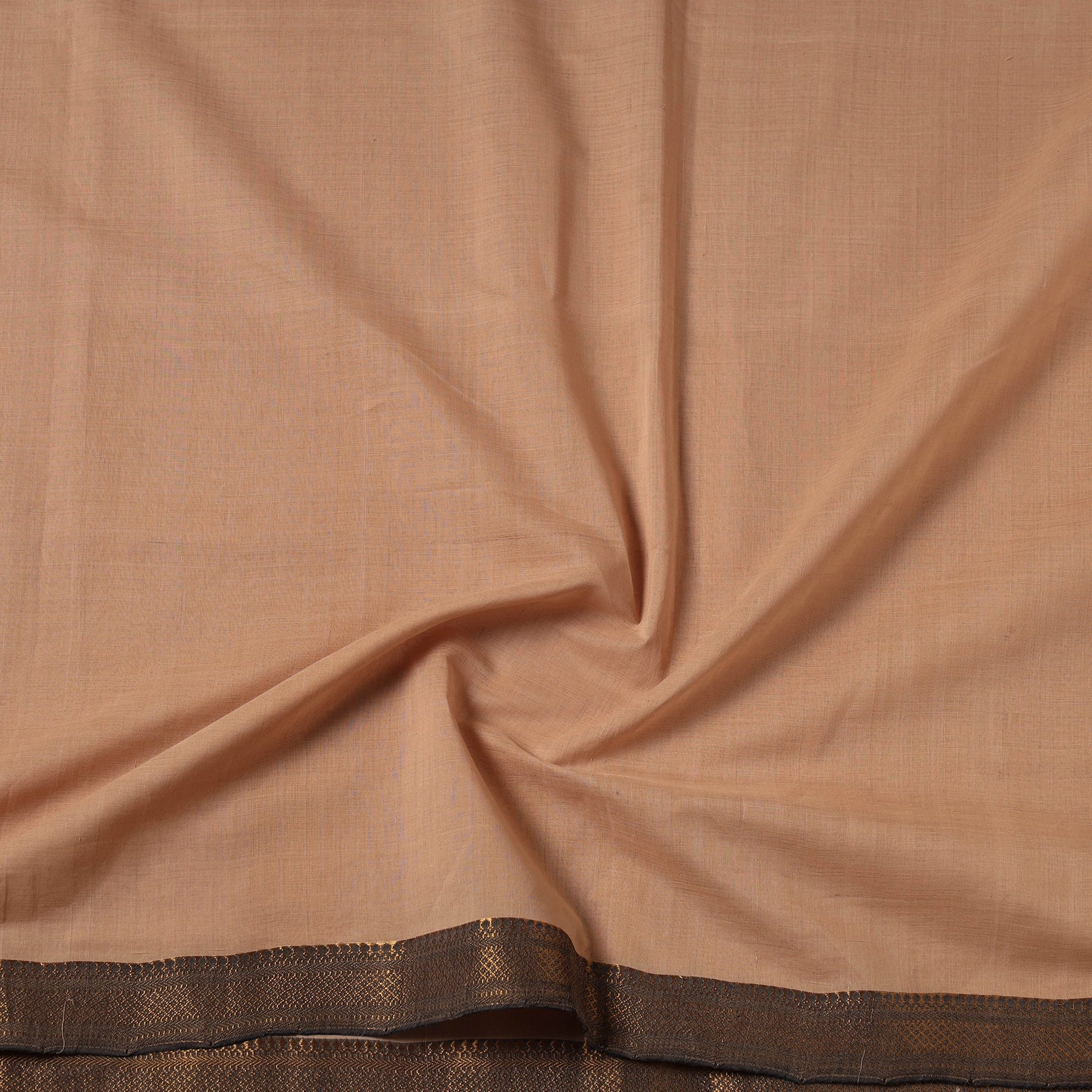 Beige - Mangalagiri Handloom Cotton Zari Border Fabric