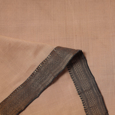 Beige - Mangalagiri Handloom Cotton Zari Border Fabric