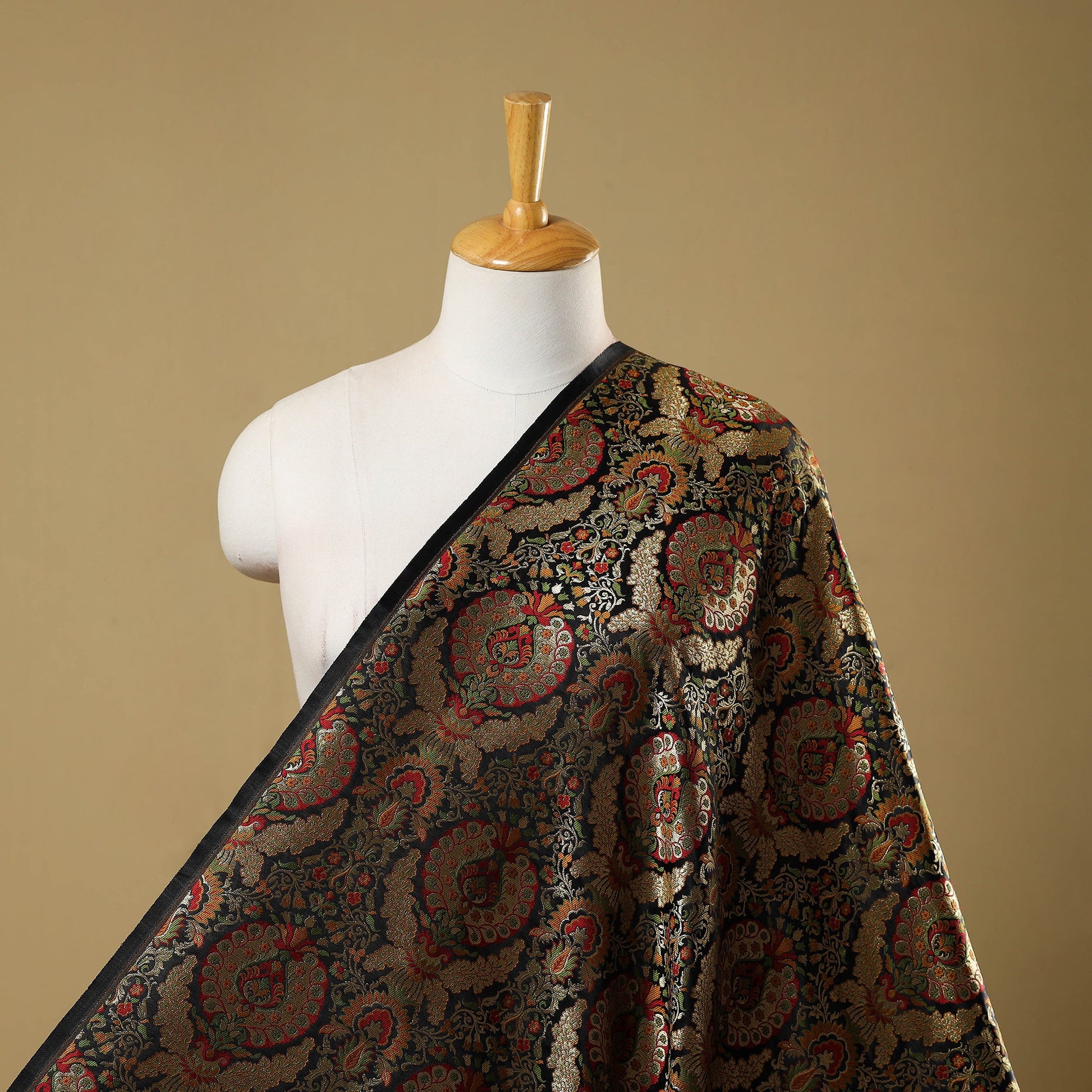 Black - Kimkhab Silk Zari Banarasi Brocade Fabric 13