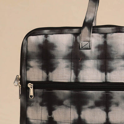 Black - Handmade Quilted Cotton Laptop Bag 11
