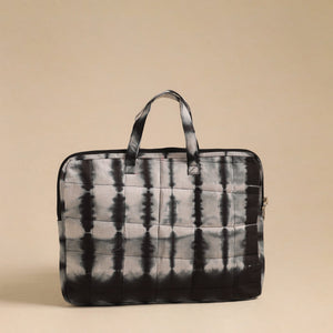 Black - Handmade Quilted Cotton Laptop Bag 11
