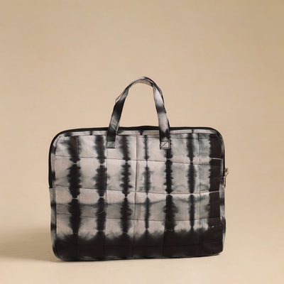 Black - Handmade Quilted Cotton Laptop Bag 11