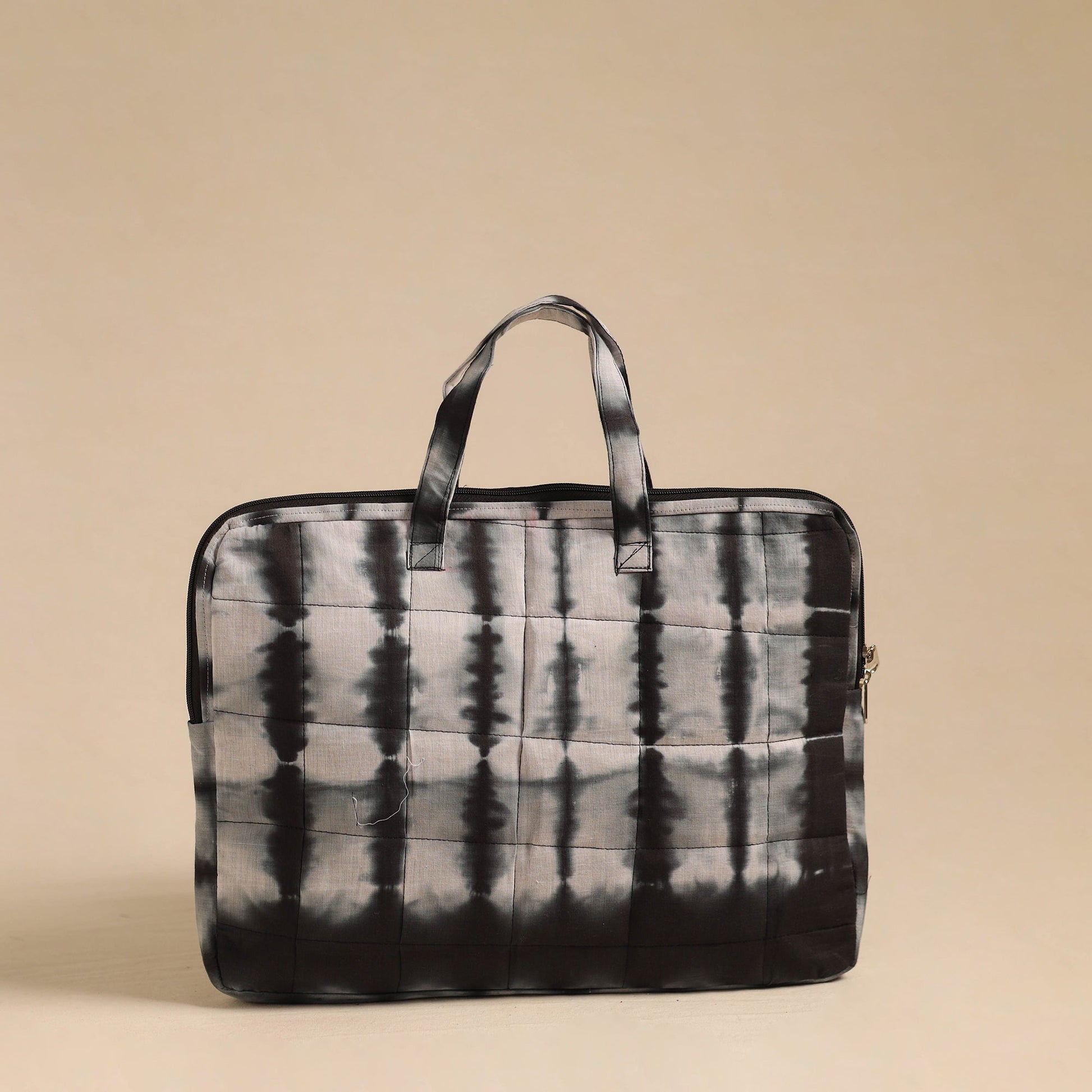 Black - Handmade Quilted Cotton Laptop Bag 11
