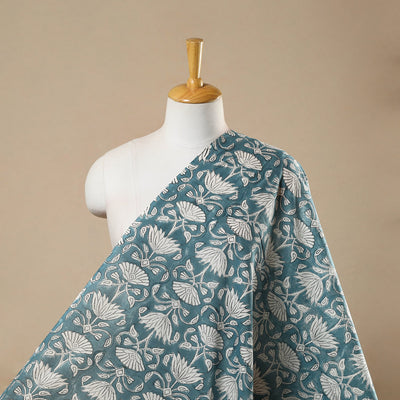 Blue - Block Print Cotton Sanganeri Fabric 27