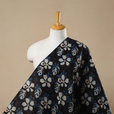 Black - Block Print Cotton Jahota Fabric 37