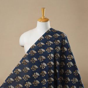 Blue - Block Print Cotton Jahota Fabric 40