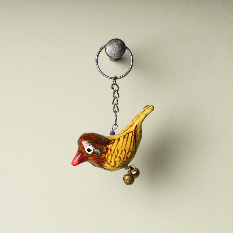 Bird - Handmade Paper Mache Keychain