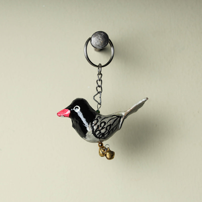Bird - Handmade Paper Mache Keychain
