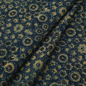 Blue - Block Print Cotton Natural Dyed Ajrakh Fabric 10