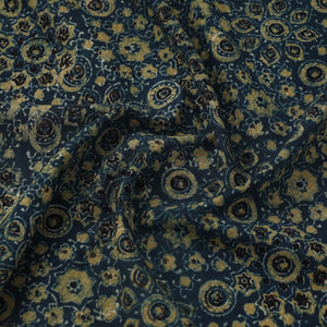 Blue - Block Print Cotton Natural Dyed Ajrakh Fabric 10