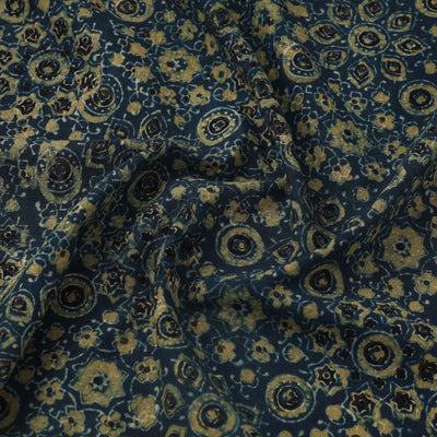 Blue - Block Print Cotton Natural Dyed Ajrakh Fabric 10