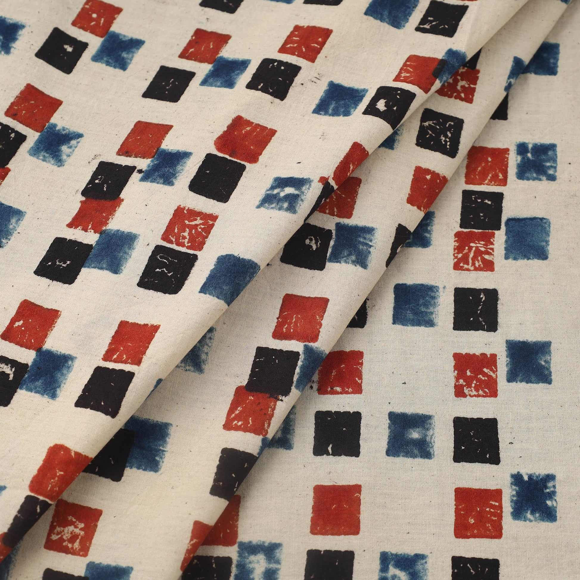 Beige - Block Print Cotton Natural Dyed Ajrakh Fabric 11