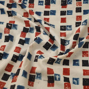 Beige - Block Print Cotton Natural Dyed Ajrakh Fabric 11