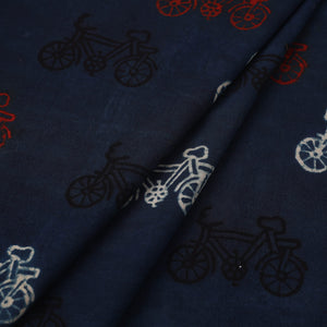 Blue - Block Print Cotton Natural Dyed Ajrakh Fabric 15