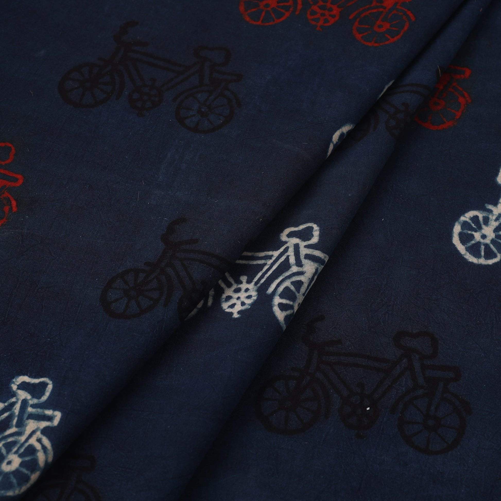 Blue - Block Print Cotton Natural Dyed Ajrakh Fabric 15