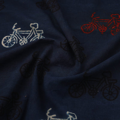 Blue - Block Print Cotton Natural Dyed Ajrakh Fabric 15