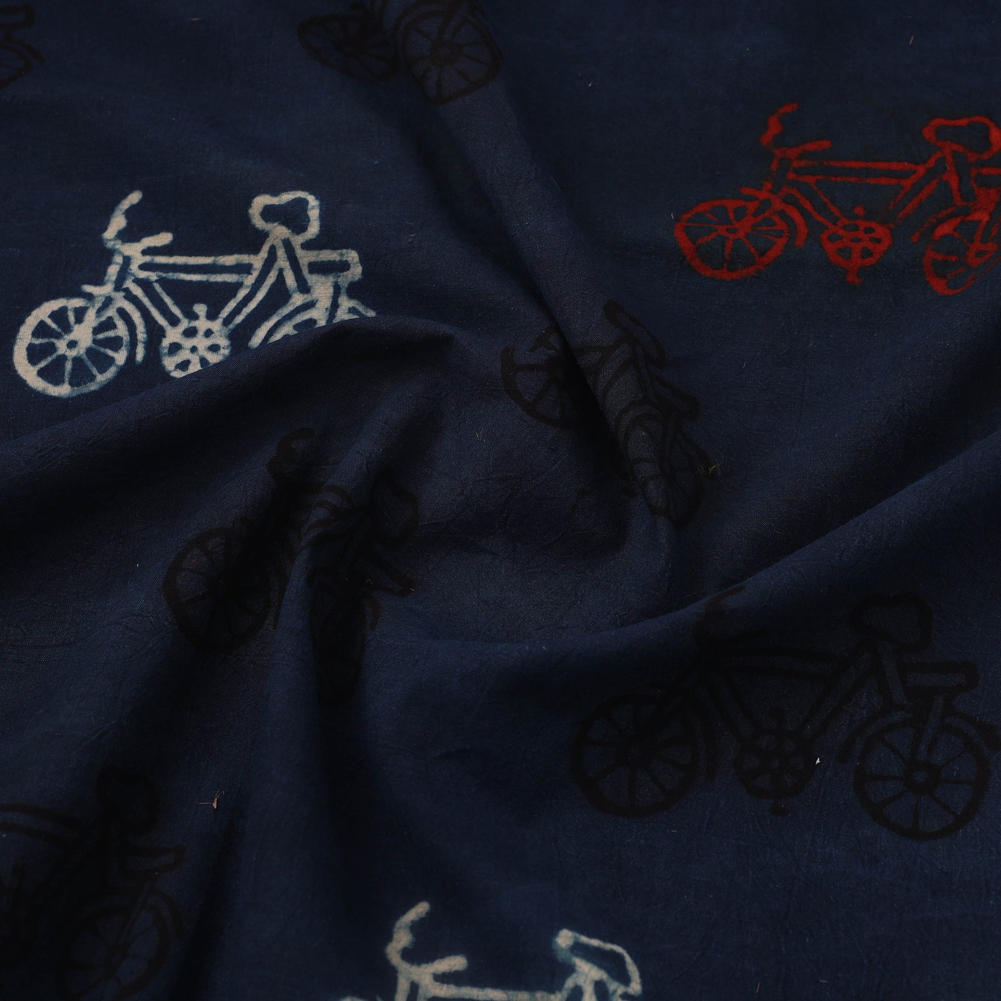 Blue - Block Print Cotton Natural Dyed Ajrakh Fabric 15