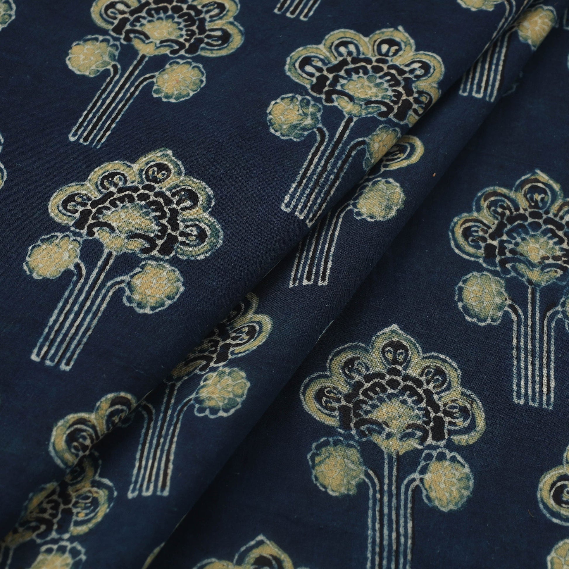 Blue - Block Print Cotton Natural Dyed Ajrakh Fabric 20