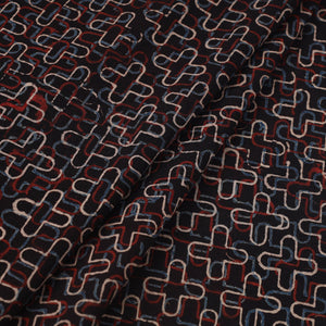 Black - Block Print Cotton Natural Dyed Ajrakh Fabric 21