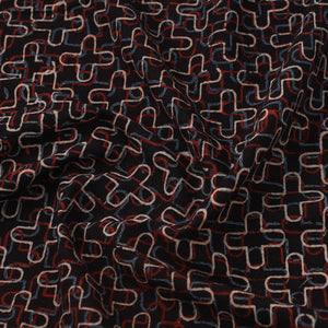 Black - Block Print Cotton Natural Dyed Ajrakh Fabric 21