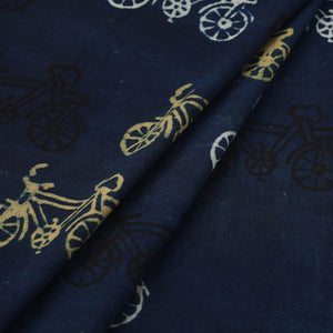 Blue - Block Print Cotton Natural Dyed Ajrakh Fabric 23