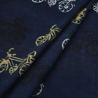 Blue - Block Print Cotton Natural Dyed Ajrakh Fabric 23