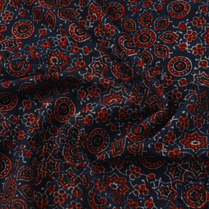 Blue - Block Print Cotton Natural Dyed Ajrakh Fabric 25