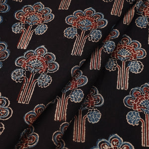 Black - Block Print Cotton Natural Dyed Ajrakh Fabric 27