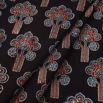 Black - Block Print Cotton Natural Dyed Ajrakh Fabric 27
