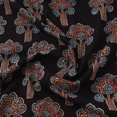 Black - Block Print Cotton Natural Dyed Ajrakh Fabric 27