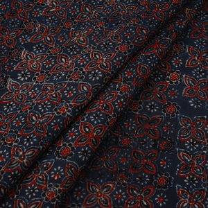 Blue - Block Print Cotton Natural Dyed Ajrakh Fabric 29