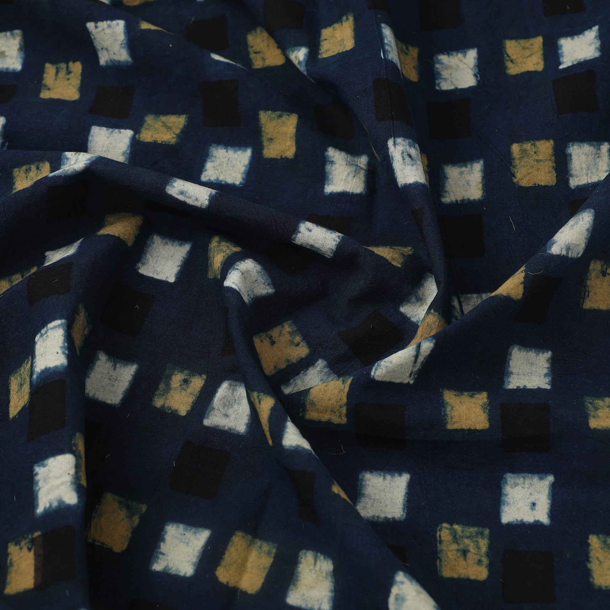 Blue - Block Print Cotton Natural Dyed Ajrakh Fabric 31