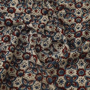 Beige - Block Print Cotton Natural Dyed Ajrakh Fabric 35
