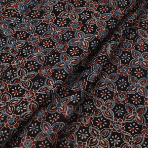 Black - Block Print Cotton Natural Dyed Ajrakh Fabric 37