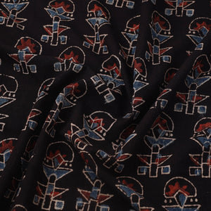 Black - Block Print Cotton Natural Dyed Ajrakh Fabric 39
